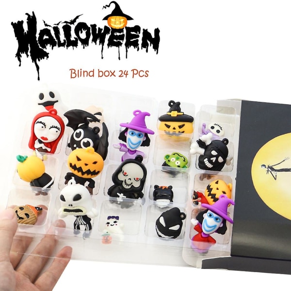 Adventtikalenteri Suosittu Halloweenin lähtölaskenta Blind Box 24-osainen Christmas Horror Night Horror Tunnelma leluverholaatikko style 4