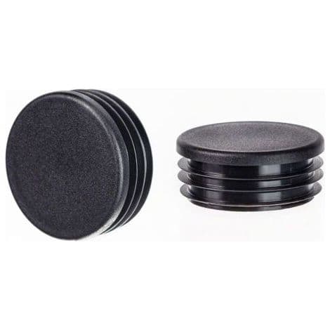 5 runda rörpluggar, 15 mm, svart, polyeten, för möbler och staket
