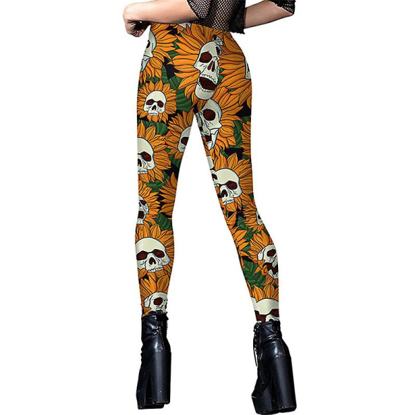 Halloween leggingsit naisille Holiday Joogahousut Xmas Workout Urheilulliset korkeavyötäröiset leggingsit taskuilla naisille style 2 XL