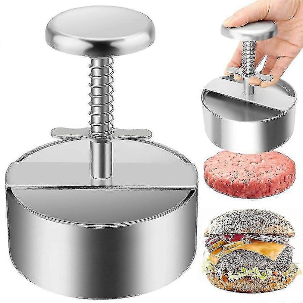 Homemiyn Burgeripuristin, Premium ruostumattomasta teräksestä valmistettu hampurilaispuristin, säädettävä hampurilaispihvimuotin