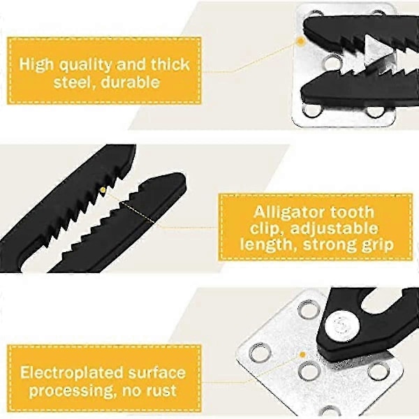 4 stk. Sektions Sofa Connector, Heavy Duty Sofa Snap Alligator Sofa Connector Sofa Interlocking Connector Møbel Joint Snap Med Monteringsskruer