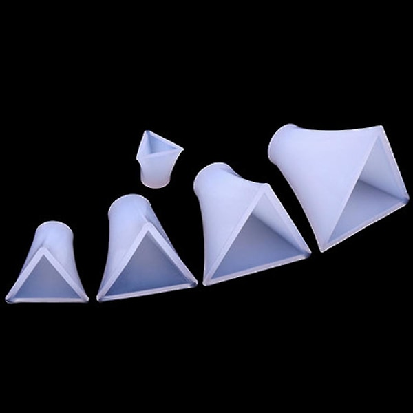 5x Pyramideformer for resin til DIY håndverk laging silikon klar støpeformer-fg