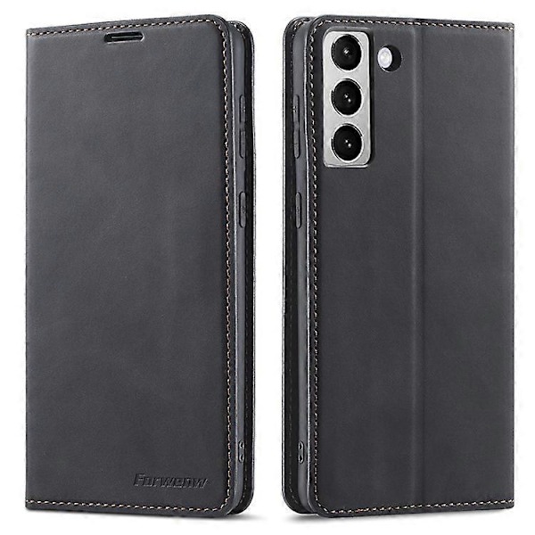 FORWENW Kompatibelt för Samsung Galaxy S23+ Hudvänligt Läder Mobiltelefonfodral Ställ Fantasy Series Flip Plånboksfodral Black