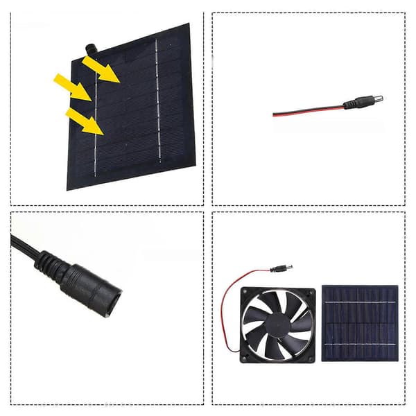 USB solcellepanel-drevet vifte 20W Mini solcelle-loftsvifte for ventilasjon og avtrekk