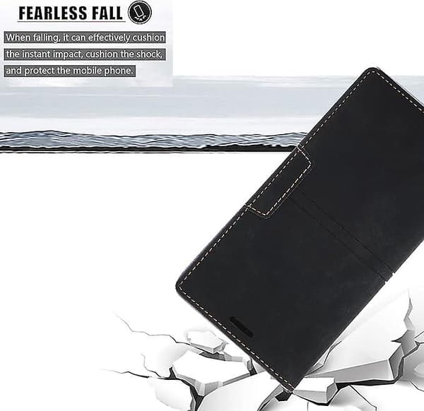 Etui til iPhone 11 Pro Max  Etui med Kortlomme sort PU Læder Etui Wallet Flip til Apple iPhone 6,5 tommer
