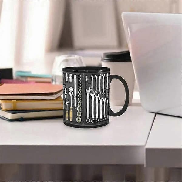 Verktygslådeformad mugg, original kaffemugg, stor keramisk temugg