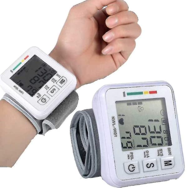 Blodtrycksmätare, med justerbart armband och LCD-display