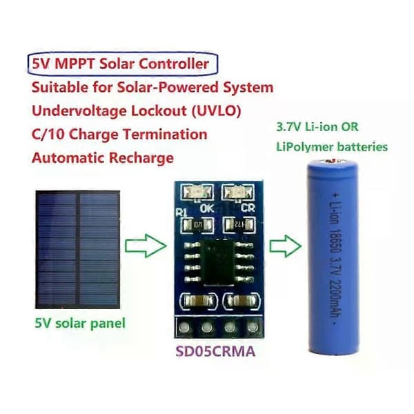 1 stk. 1A 42V 37V 18650 LiPo Li-ion Lithium Batterioplader MPPT Solar Charge Controller Modul