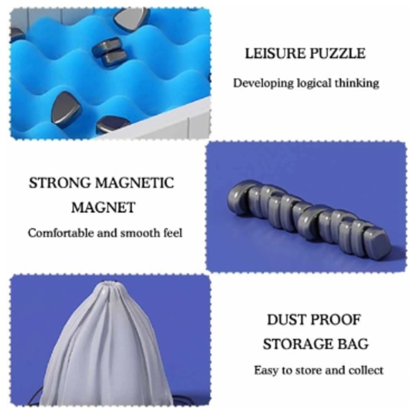 Jul magnetisk effekt schack pusselspel roligt interaktivt brädspel rep stil 2pcs C