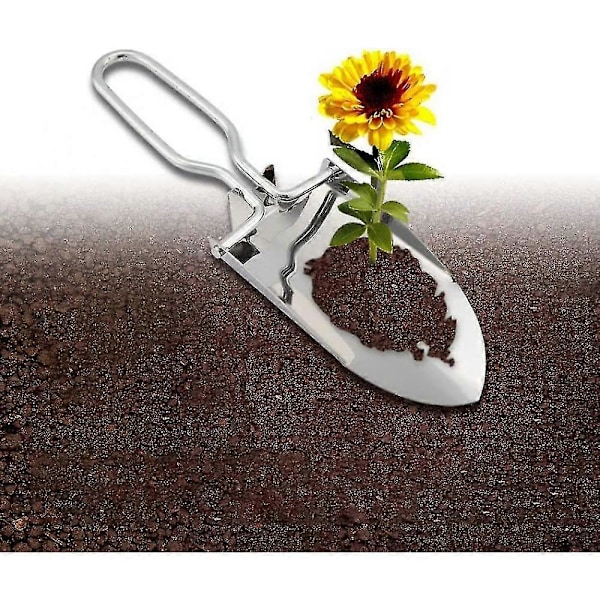 Mini Spade Utendørs Hage Rustfritt Stål Sølv Sammenleggbar Hagespade Bærbar Hånd Rustbestandig Metall Bærbar For Camping Multiverktøy 1 stk-sølv ZTS