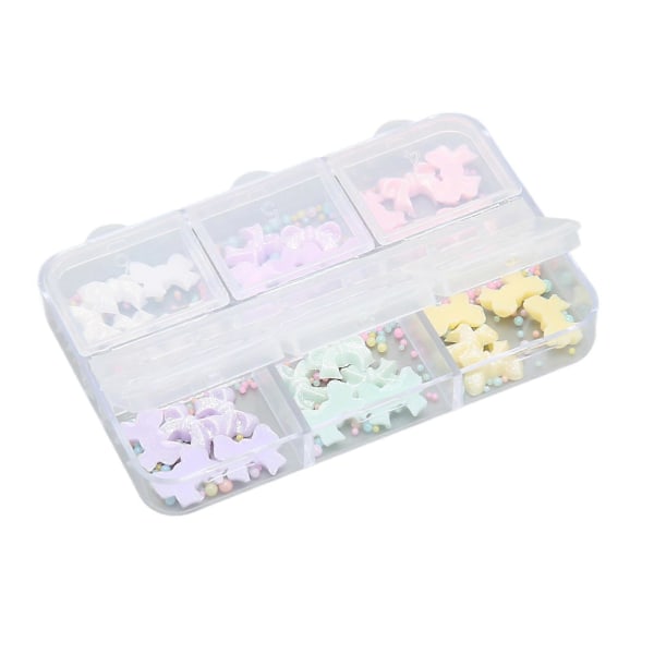 Sløyfe Negledekorasjoner Resin Fargerike Søte Utsøkte 3D Sløyfe Neglekunstdekorasjoner for DIY
