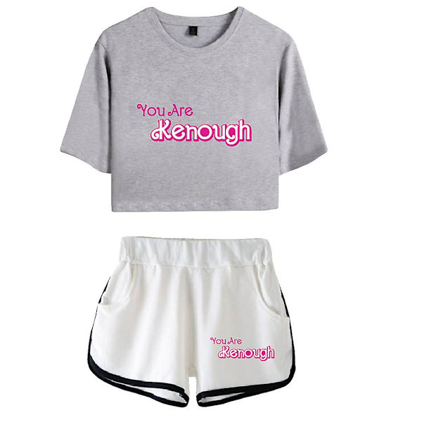 I Am Kenough Merch 2023 Uusi elokuva, kaksiosainen set , lyhythihainen, napapaita + shortsit Hauskat naisten setit syntymäpäivälahja style 5 M