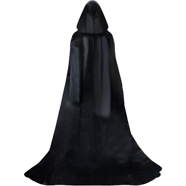 Sort Hætte Kappe Voksen Kostume Halloween, 1 stk. L