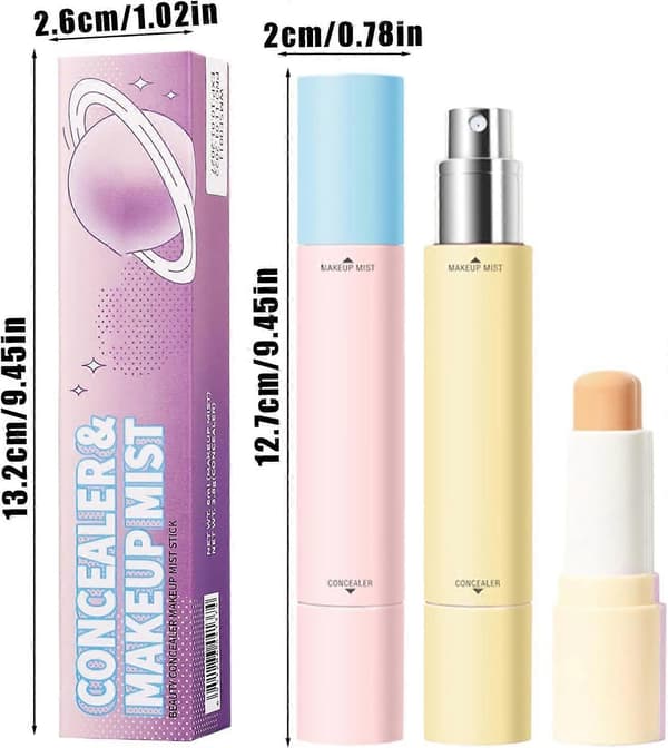 Høj Dækkeevne & Setting Stick Concealer | Ansigtsconcealer & Setting Spray 2-i-1 | Letvægtsmakeup til Skønhed & Rejser Color 02