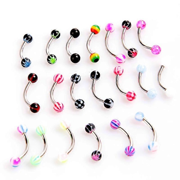 Øjenbrynsnegle 20 stk. (1,2*8*3*3mm)