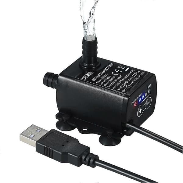 Mini Borstlös Vattentät DC5V Fontän Akvarium Dränkbar Oljevattenpump