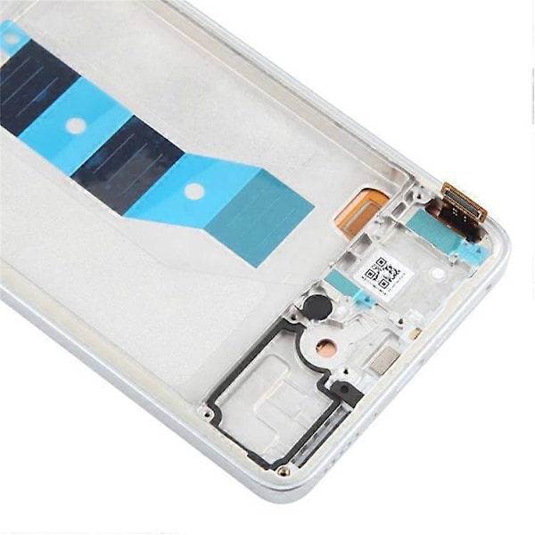 Kompatibel för Xiaomi Redmi Note 14 5G Grad C LCD-skärm och digitizerenhet + Ramdel (TFT) (Utan logotyp) Silver
