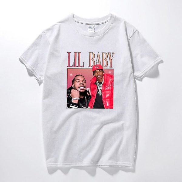 Lil Baby Rapper Hip Hop 90-luvun vintage T-paita miehille Streetwear Graafiset T-paidat Top puuvillaiset lyhythihaiset T-paidat Sky Blue S