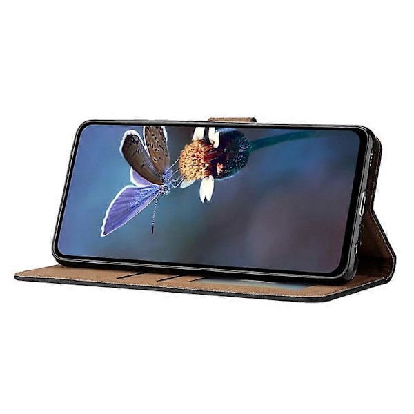 Yhteensopiva Samsung Galaxy S22+ 5G -puhelimelle, lompakkokotelo, folio, läppäkotelo, perhoskuvioitu, roiskesuojattu nahkakansi Black