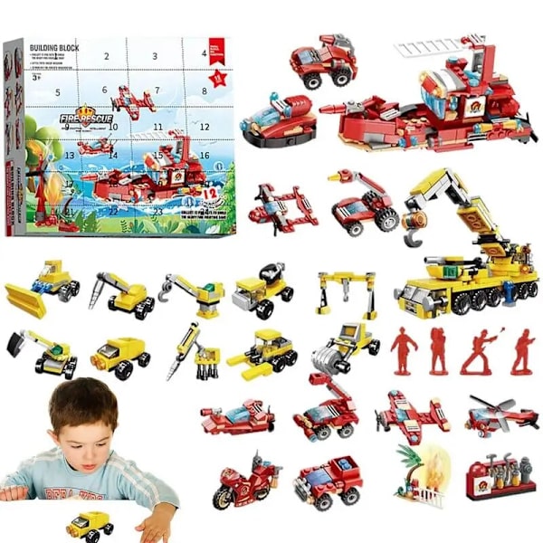 Juladventskalender 2023 Flickor Julklappslåda 24 dagars nedräkningskalendrar Havsdjur Engineering Blocks Leksak för barn animals