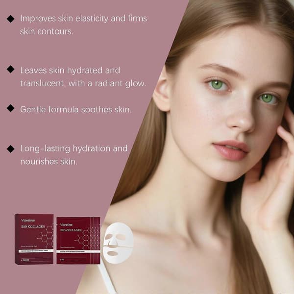 Bio-Collagen Real Deep Mask, Hydrerende Hydrogelmaske til natten, Poreminimerende, Elasticitet, Forbedring af fylde 2pcs