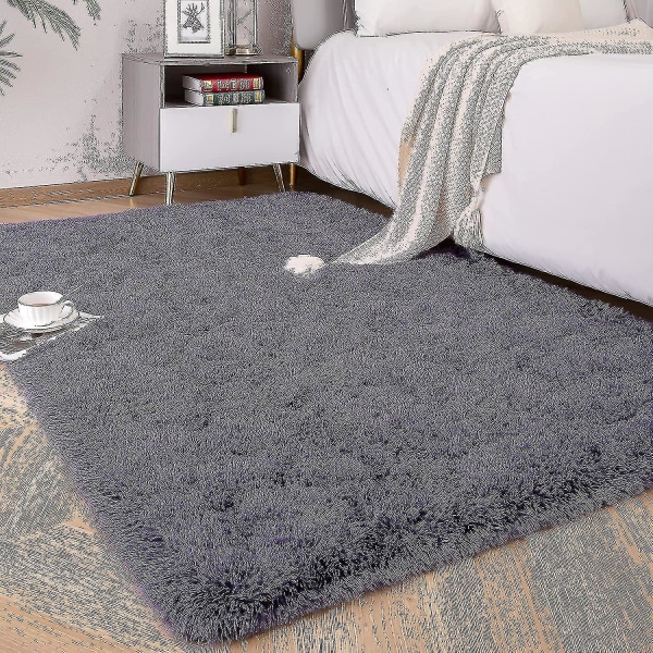Knfe Soft Fluffy Area Mattor För Sovrum Barnrum Plysch Shaggy Nursery Matta Furry Throw Mattor För Pojkar Gi-3,3 * 4 Feet-lila Grå