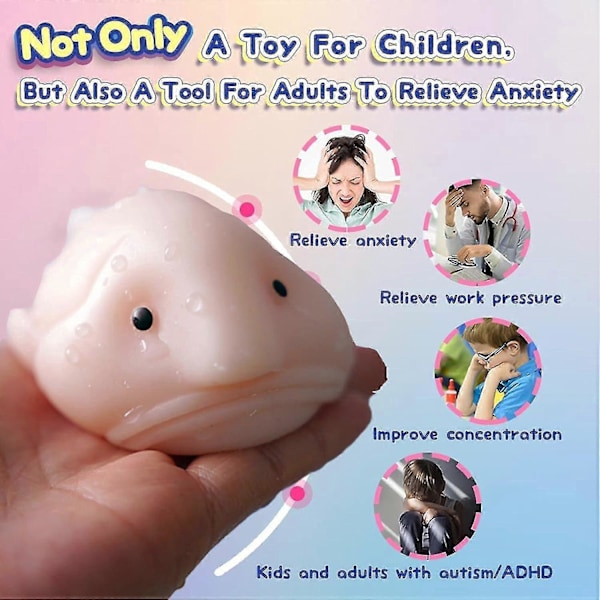 Dra, Sträck och Kläm Stress Blob Fish Leksak, Sensorisk Fisk Ansiktsuttryck, Söt Ångestdämpande Leksak, Stressreducerande Ångestlindring-ZZY