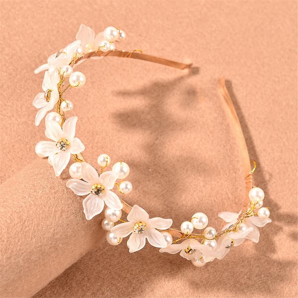 Pärlblomma Hårband Hårringar Mode Hårband Bröllop Håraccessoarer