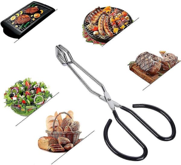 Ekstra lang saksetang 41 cm rustfritt stål grilltang
