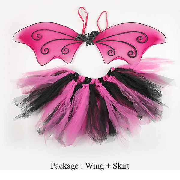 Infant Bat Wing Tutu kjol Set för flickor Barn Fairy Halloween kostym outfit Black