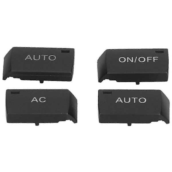 4 kpl Ilmastointikytkimen Suojuksia A/C AUTO ON/OFF Muoviset Mustat Kytkinkuvut Sopivat A6L Q7