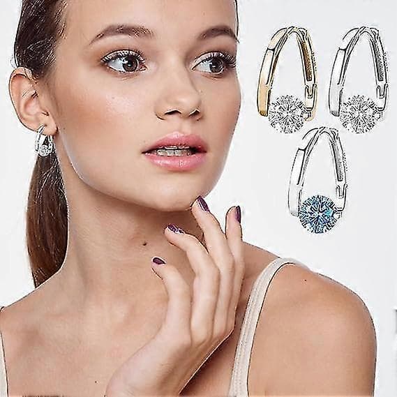 3 Par Lymphvity Germanium Øreringe, Afstoppede Lymfeknuder Magnetoterapi Hoops, Lymphvity Magnetisk Terapi Germanium Øreringe Kvinder