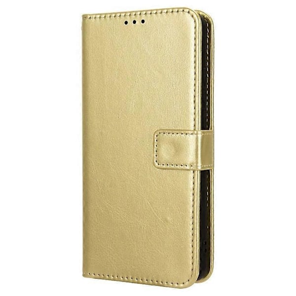 Kompatibel for ZTE Blade V50 Vita Lærdeksel med Stropp Telefon Lommebok Stativ Veske Gold