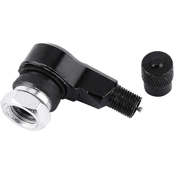 2 st 11,3 mm Bil Däck Luftventil Universal Motorcykel Aluminiumlegering Hjul Däckventilskaft Lock 90 Grader för Standard Slanglösa Däck Hjul (Svart)