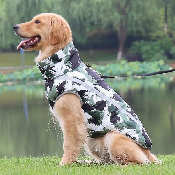 Vattentäta vinterjackor för hundar, hundjackor i kallt väder med reflekterande rand och selehål Varma hundkläder Black White 5XL