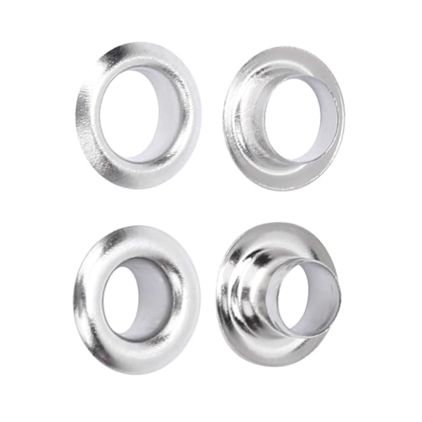 100 Sett Messing Maljer Klesveske Tilbehør Dobbel Side 4mm Malje Grommet Kit Sølv