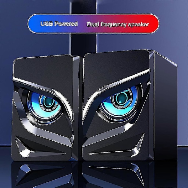 1 par USB-drevet LED 3,5 mm kablet høyttaler for datamaskin bærbar PC mobiltelefon nettbrett