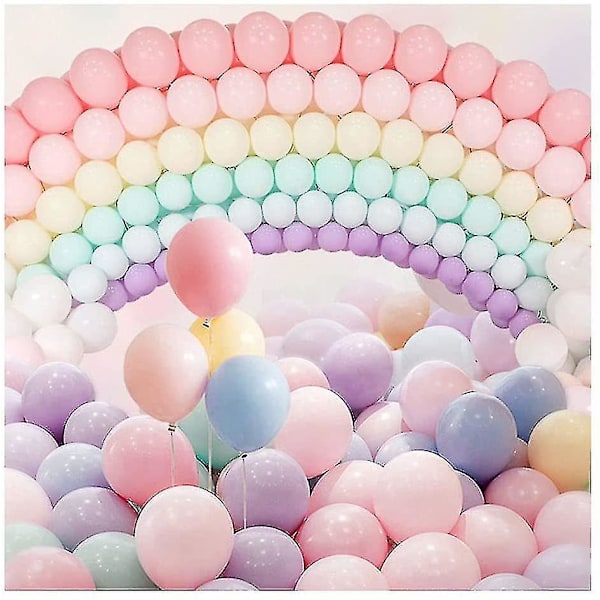 Regnbue Hvid Sky Macaron Farve Ballon Bryllup Fødselsdagsfest Baby