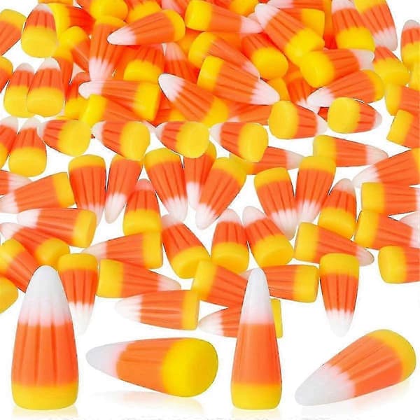 50 stk. Halloween Resin Candy Corn Kunstige 3d Candy Corn Perle Efterår Faux Corn Scrapbooking Embellis