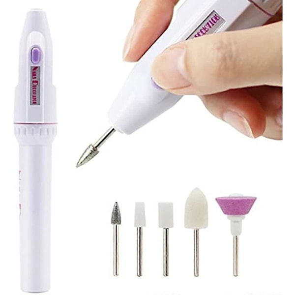 BAQI Elektrisk Nagelborr Set Portabel Manikyr Nagelkonst Slipmaskin 5-I-1 Nagelmaskin Skönhet Personlig Vård Manikyr och Pedikyr Kit för Hemma
