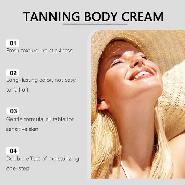 Garvecreme, Solarium Garveaccelerator til Solarium & Udendørs Sol, Garveaccelerator med Verbena, Gulerod, E-vitamin, Intens Hydrering & Langvarig 2pcs