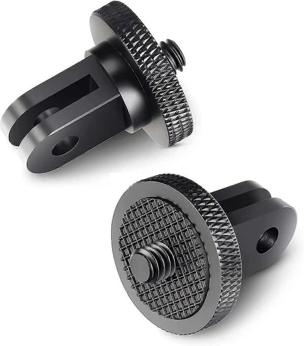 Tripod Adapter Kamera Mount Tilbehør Aluminium Adapter Montering Kameraer Til For Gopro Mount Og Andre Actionkameraer (2 Styk, Sort)