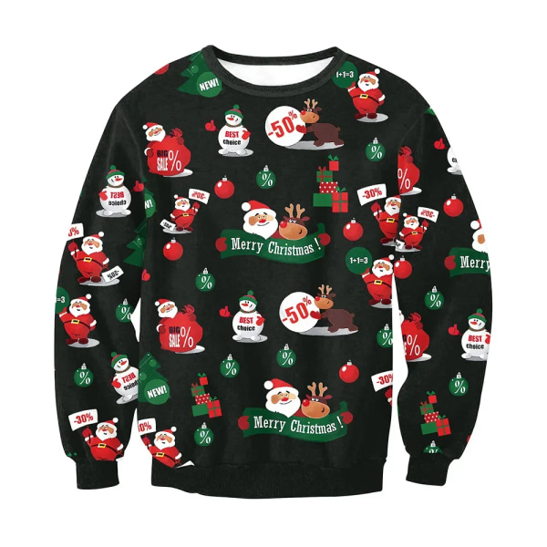 Ugly Christmas Sweater Herr Dam Tröjor 3D Rolig Söt printed Holiday Party Xmas Birthday Sweatshirts Unisex pullovers Toppar style 15 M