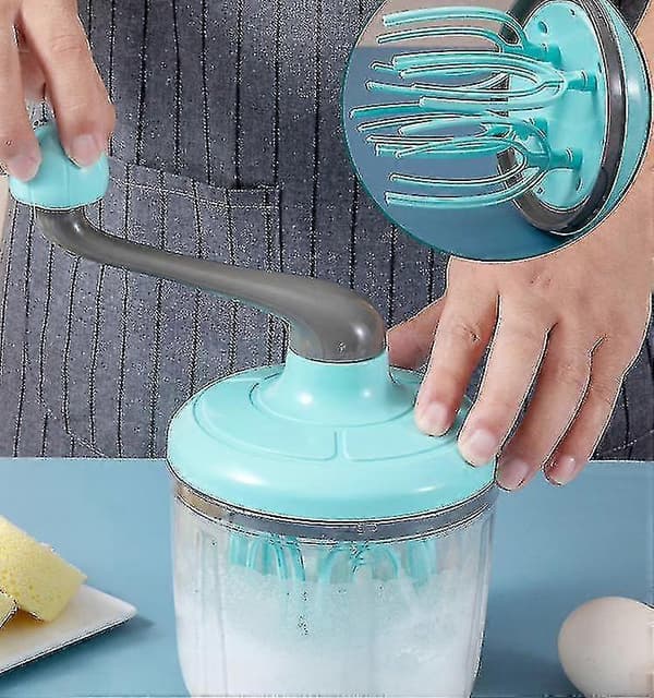 Roterende håndvisp Manuell visp Eggvisp Roterende håndholdt eggeskummerblander for baking og matlaging