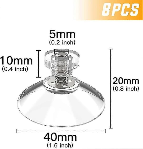 Sugpropp 41mm, 8 st Sugproppar M5 Gängor Rostfritt Stål, Sugproppar