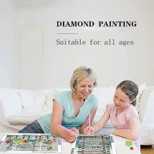Excitation Language Diamantmålningskit, 5D Diamantkonstkit Full Drill Diamantmålningskit för Vuxna Barn Nybörjare 30 x 40 cm
