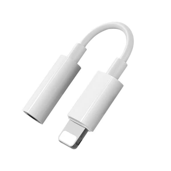 Lightning til 3,5 mm AUX - iPhone / Apple - Hovedtelefonadapter (hvid)