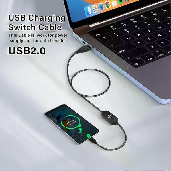 USB Strømkabel med Afbryder USB 20 A til Type C Han LED Touch Lysdæmperledning Enkeltfarvet Dæmpning Tænd Sluk Afbryder Controller DC 5V