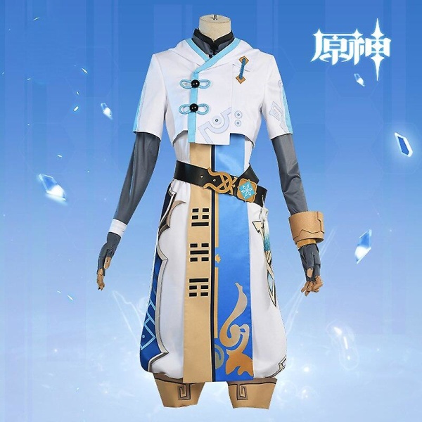 Genshin Impact Chongyun Cosplay -asupeli Animaatio Kulma Miesten Naisten Asu Univormu Halloween Party Carnival Uutta M