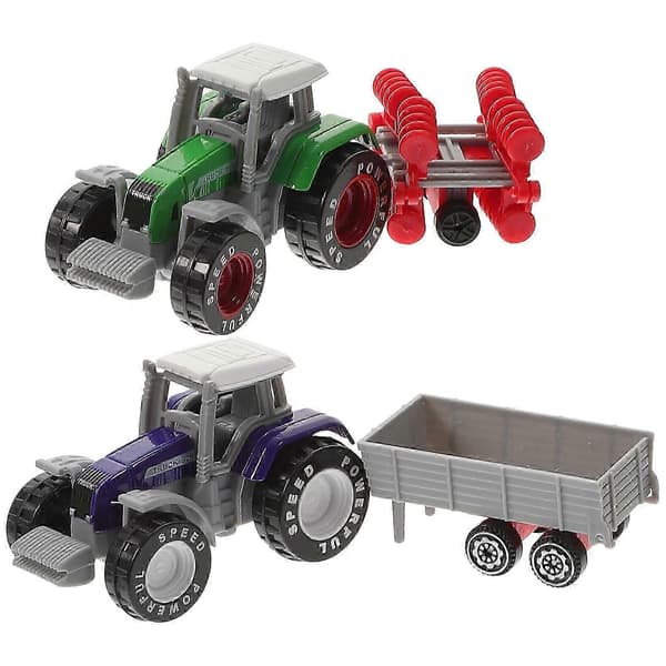 2 stk. Lastbil Legetøj Traktor Legetøj Drenge Lastbil Model Livagtig Container Traktor Legetøjsmodel